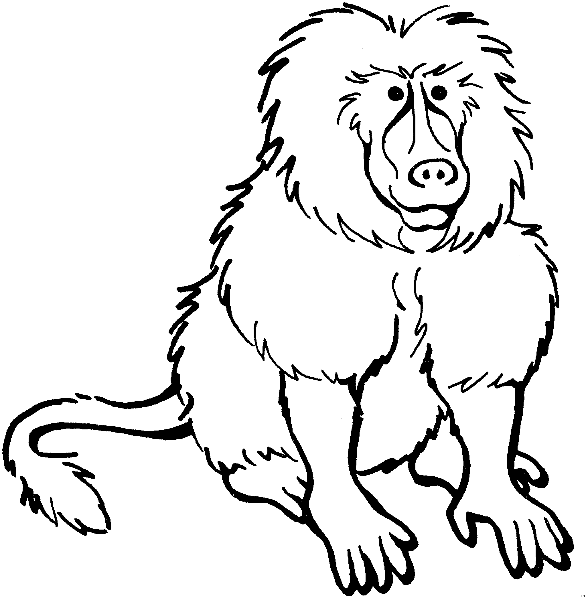 Раскраска: бабуин (Животные) #775 - Бесплатные раскраски для печати