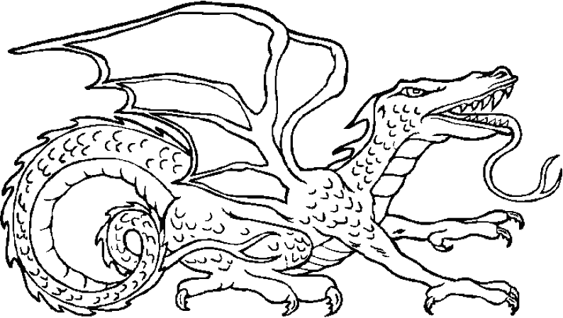 Раскраска: дракон (Животные) #5710 - Бесплатные раскраски для печати