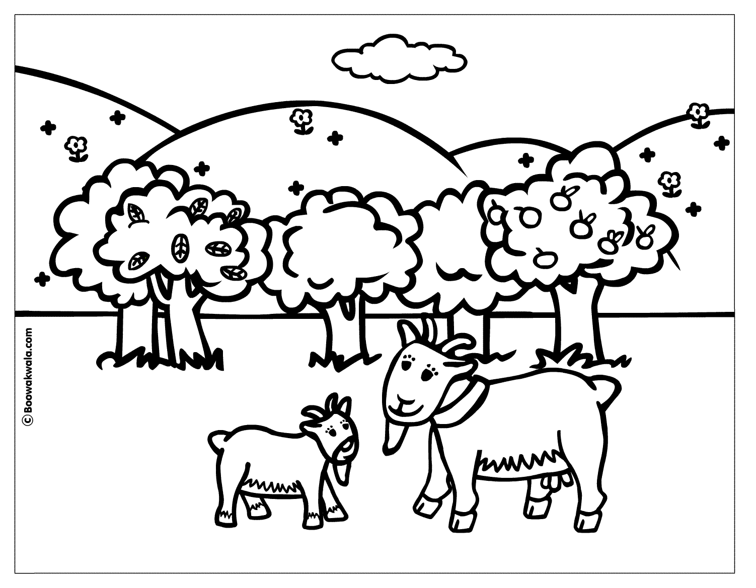 Раскраска: коза (Животные) #2404 - Бесплатные раскраски для печати