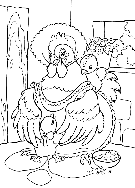 Раскраска: курица (Животные) #17525 - Бесплатные раскраски для печати