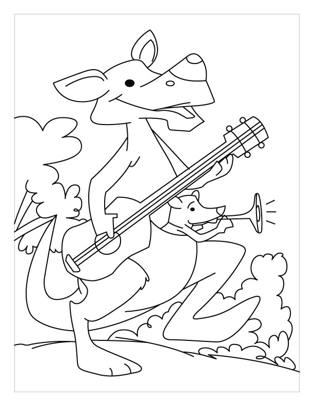 Раскраска: кенгуру (Животные) #9263 - Бесплатные раскраски для печати