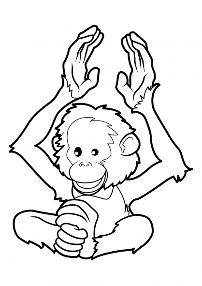 Раскраска: обезьяна (Животные) #14158 - Бесплатные раскраски для печати