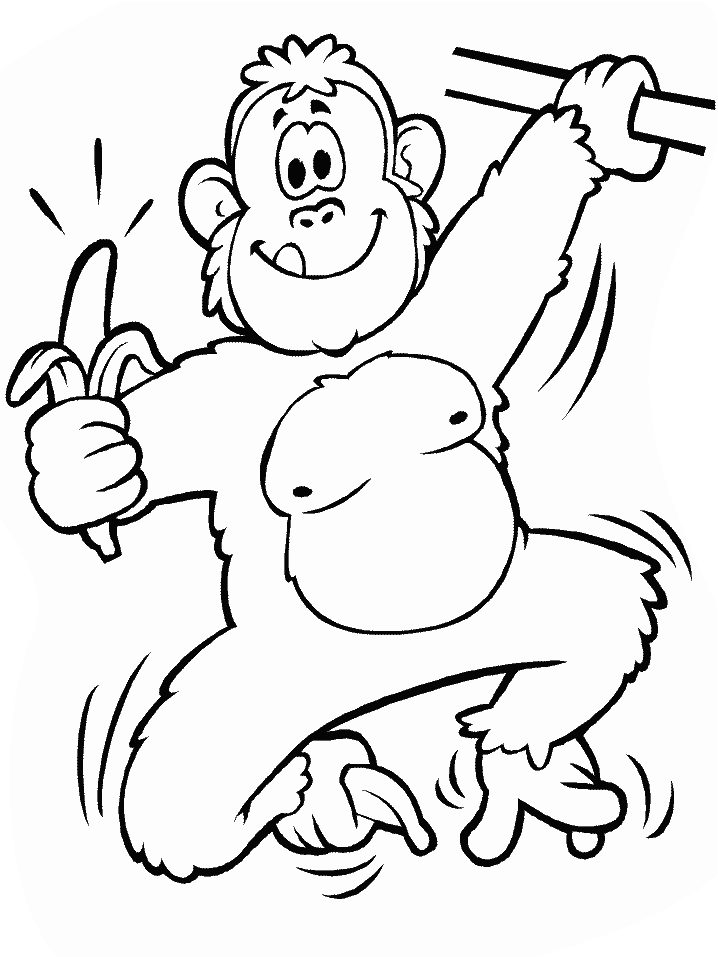 Раскраска: обезьяна (Животные) #14162 - Бесплатные раскраски для печати