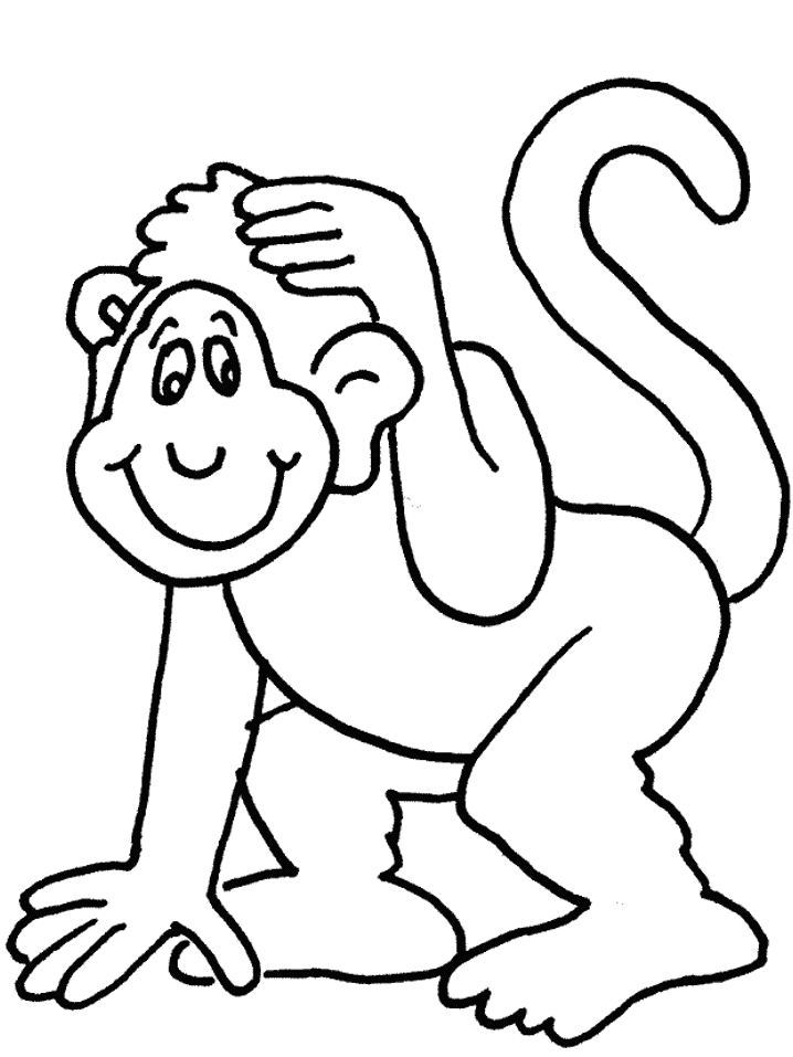 Раскраска: обезьяна (Животные) #14166 - Бесплатные раскраски для печати