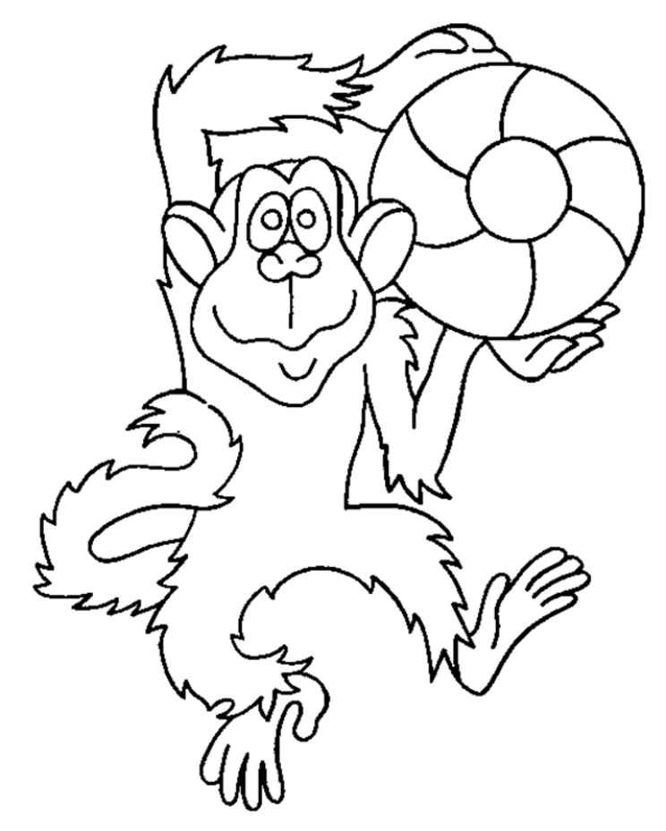 Раскраска: обезьяна (Животные) #14208 - Бесплатные раскраски для печати
