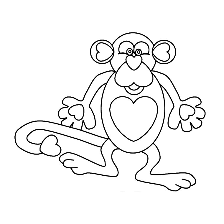 Раскраска: обезьяна (Животные) #14226 - Бесплатные раскраски для печати