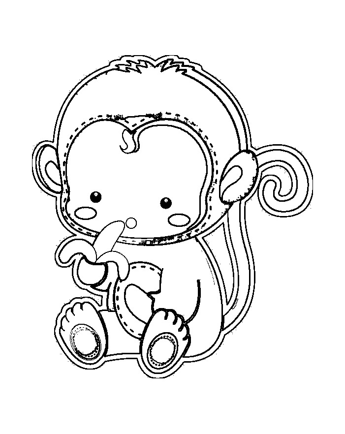 Раскраска: обезьяна (Животные) #14283 - Бесплатные раскраски для печати