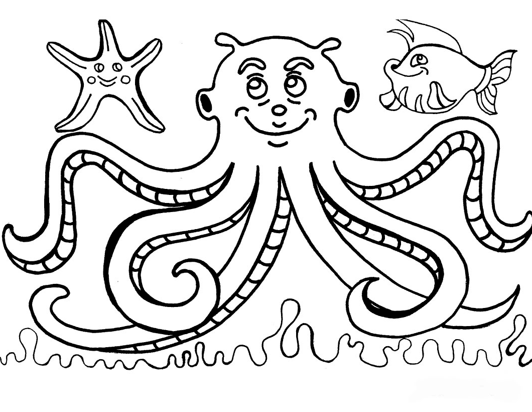 Раскраска: осьминог (Животные) #19036 - Бесплатные раскраски для печати