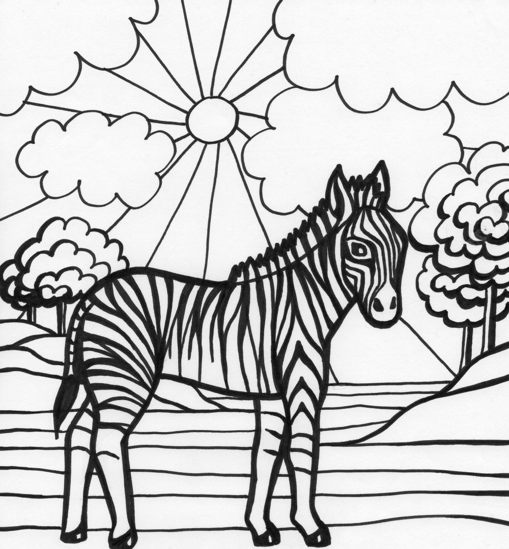 Раскраска: зебра (Животные) #13079 - Бесплатные раскраски для печати