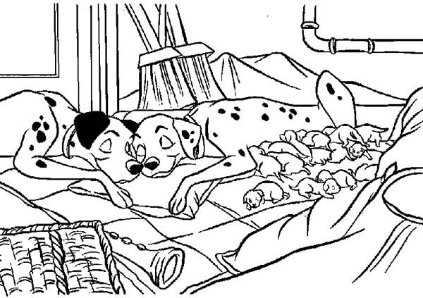 Раскраска: 101 далматинец (Анимационные фильмы) #129417 - Бесплатные раскраски для печати