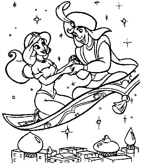 Раскраска: Aladdin (Анимационные фильмы) #127590 - Бесплатные раскраски для печати
