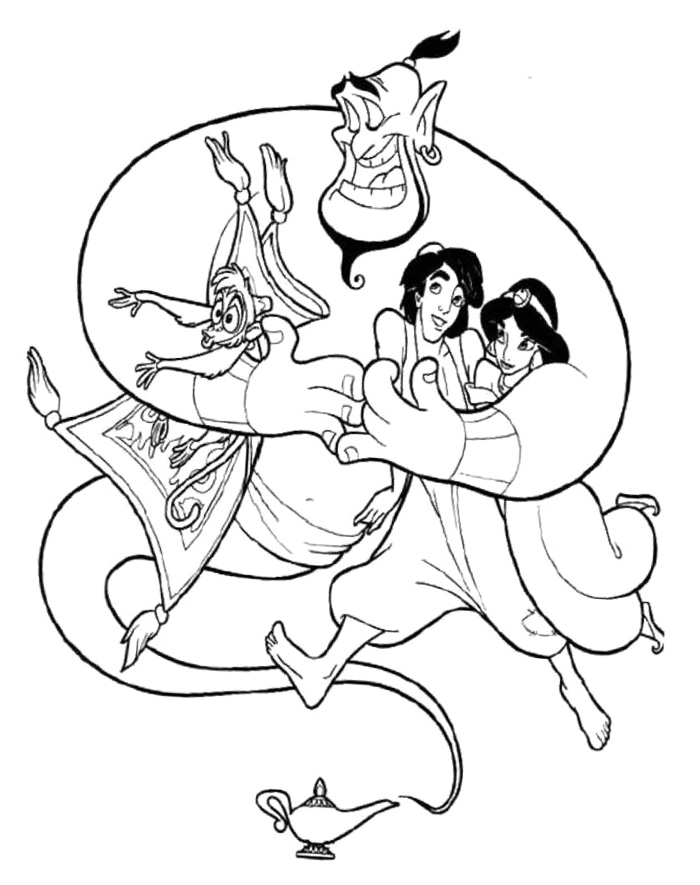 Раскраска: Aladdin (Анимационные фильмы) #127858 - Бесплатные раскраски для печати