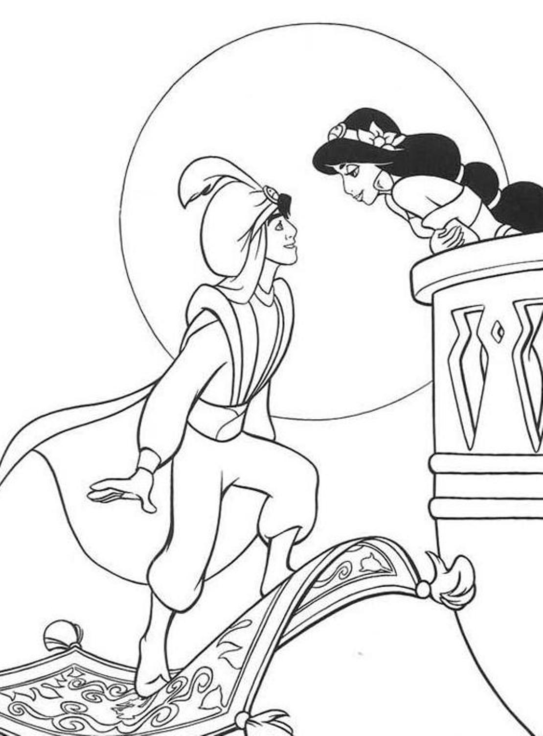 Раскраска: Aladdin (Анимационные фильмы) #127866 - Бесплатные раскраски для печати