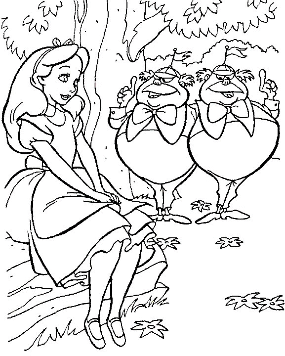 Раскраска: Алиса в стране чудес (Анимационные фильмы) #127935 - Бесплатные раскраски для печати