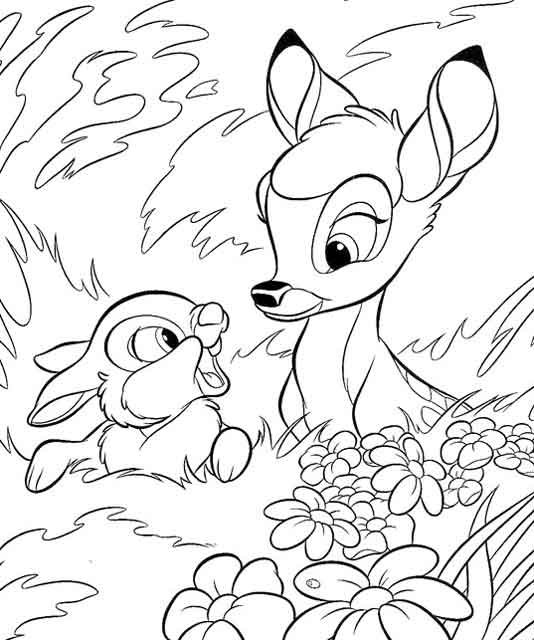 Раскраска: Bambi (Анимационные фильмы) #128524 - Бесплатные раскраски для печати