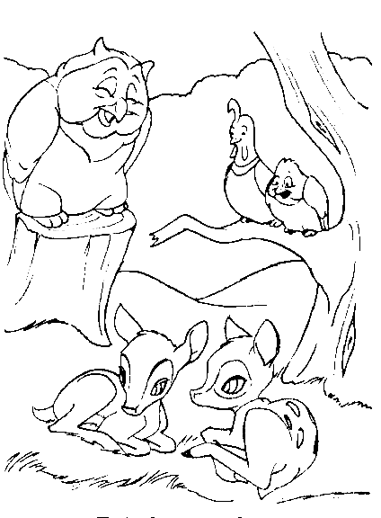 Раскраска: Bambi (Анимационные фильмы) #128562 - Бесплатные раскраски для печати
