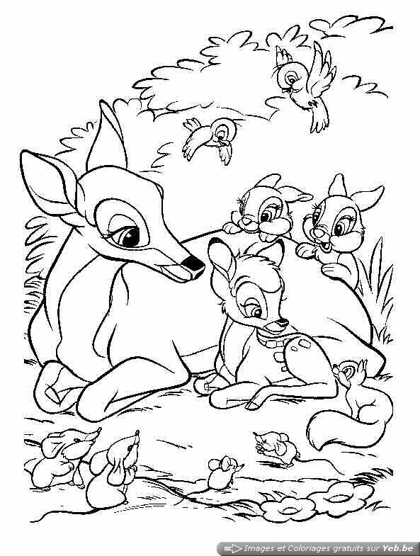 Раскраска: Bambi (Анимационные фильмы) #128626 - Бесплатные раскраски для печати