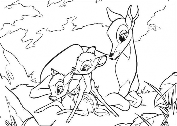Раскраска: Bambi (Анимационные фильмы) #128634 - Бесплатные раскраски для печати