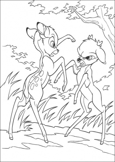 Раскраска: Bambi (Анимационные фильмы) #128663 - Бесплатные раскраски для печати