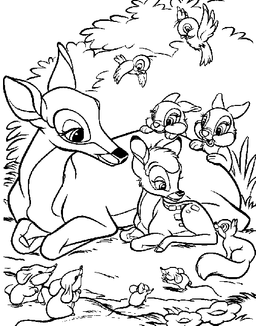 Раскраска: Bambi (Анимационные фильмы) #128711 - Бесплатные раскраски для печати