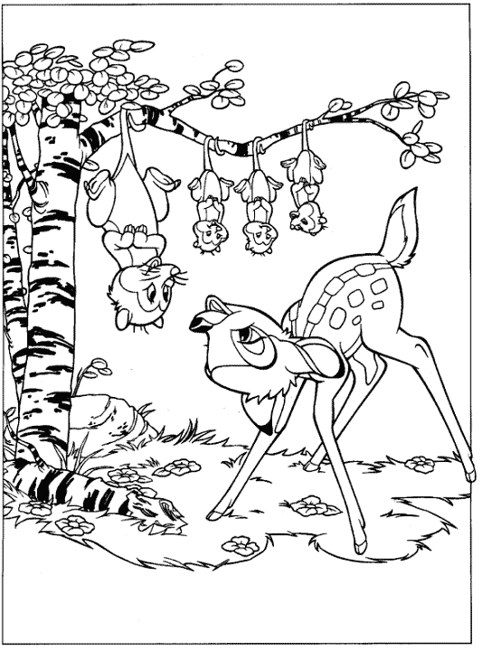 Раскраска: Bambi (Анимационные фильмы) #128720 - Бесплатные раскраски для печати