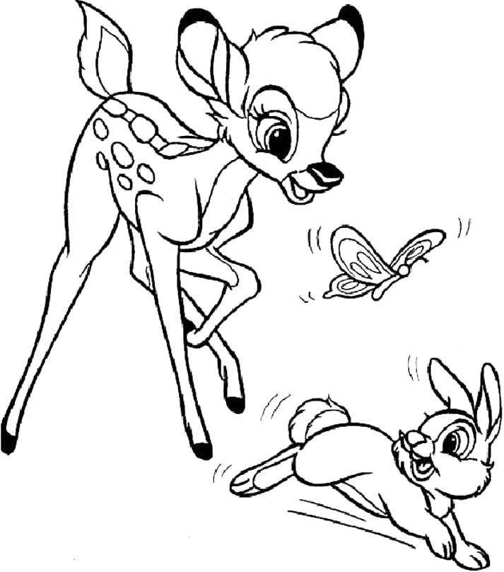 Раскраска: Bambi (Анимационные фильмы) #128745 - Бесплатные раскраски для печати