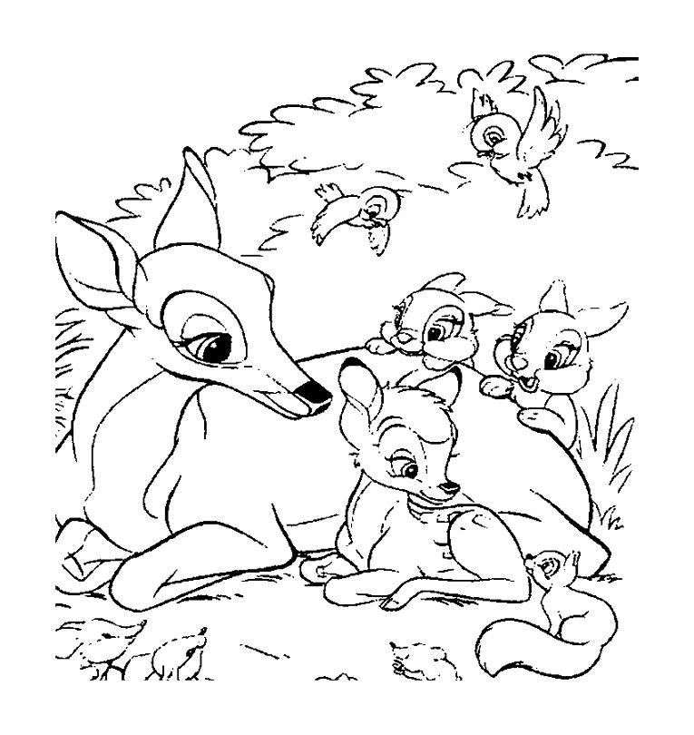 Раскраска: Bambi (Анимационные фильмы) #128763 - Бесплатные раскраски для печати