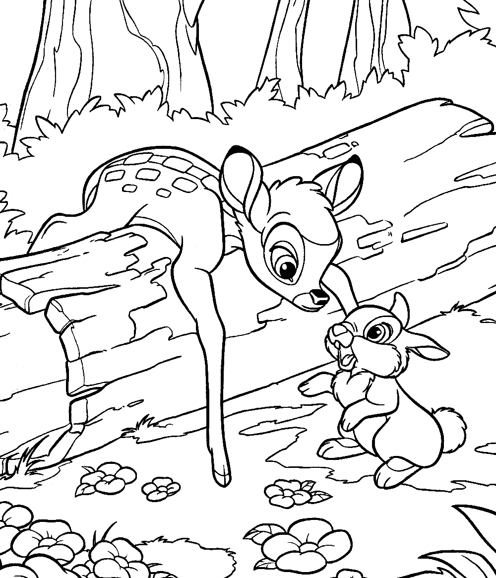Раскраска: Bambi (Анимационные фильмы) #128782 - Бесплатные раскраски для печати