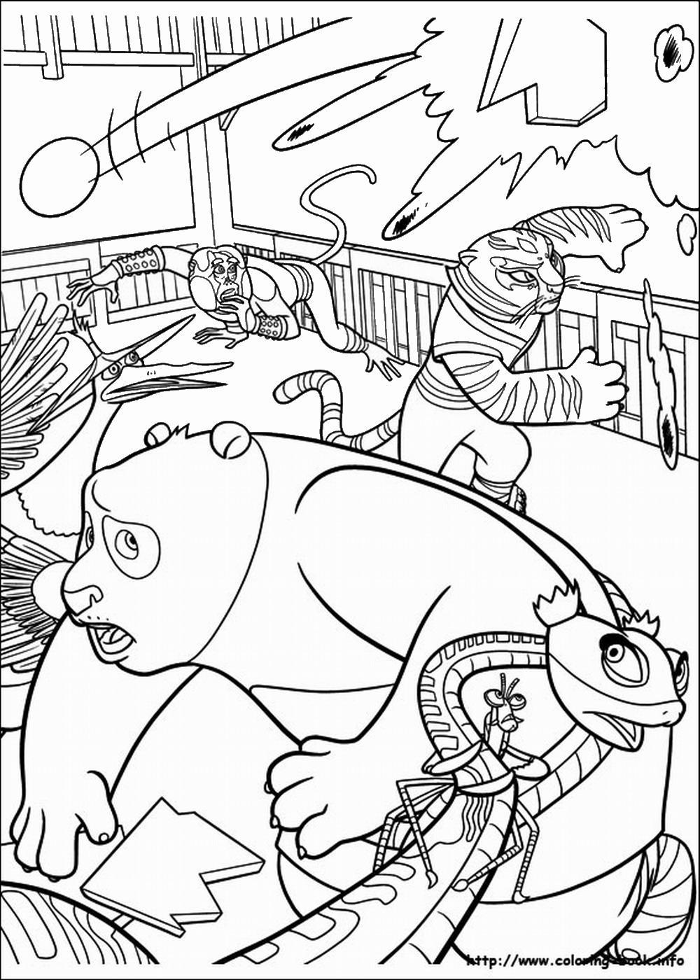 Раскраска: Кунг-фу панда (Анимационные фильмы) #73542 - Бесплатные раскраски для печати
