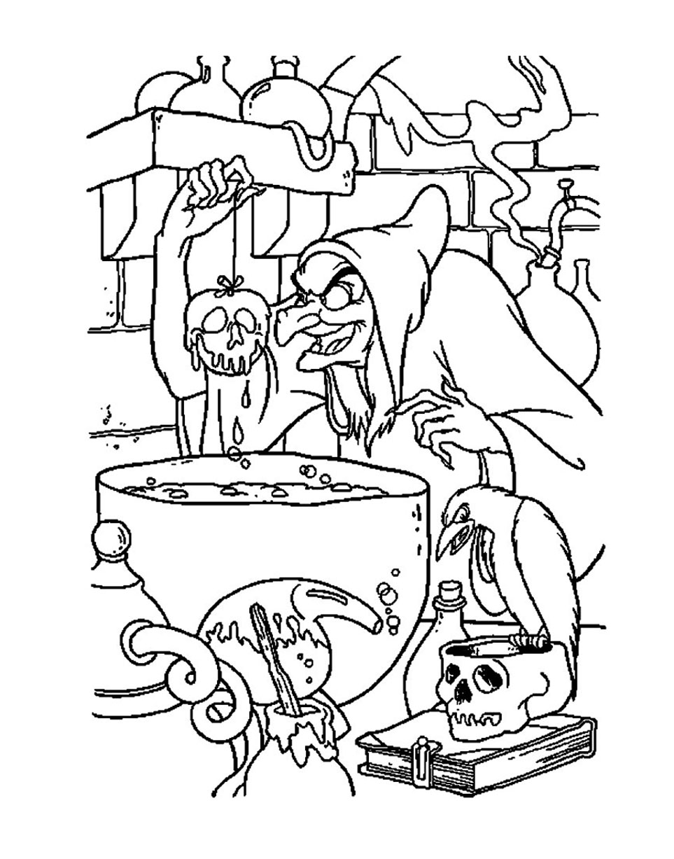Раскраска: Белоснежка и семь гномов (Анимационные фильмы) #133956 - Бесплатные раскраски для печати