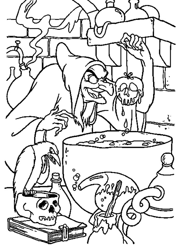 Раскраска: Белоснежка и семь гномов (Анимационные фильмы) #134007 - Бесплатные раскраски для печати