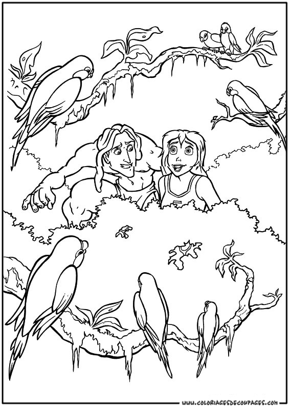 Раскраска: Тарзан (Анимационные фильмы) #131111 - Бесплатные раскраски для печати