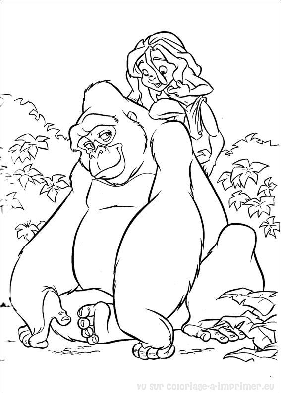 Раскраска: Тарзан (Анимационные фильмы) #131166 - Бесплатные раскраски для печати