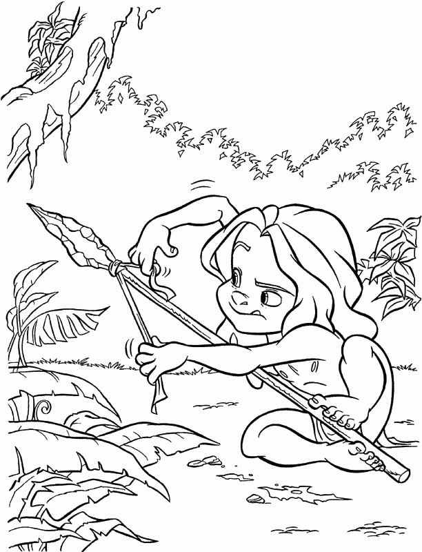 Раскраска: Тарзан (Анимационные фильмы) #131194 - Бесплатные раскраски для печати