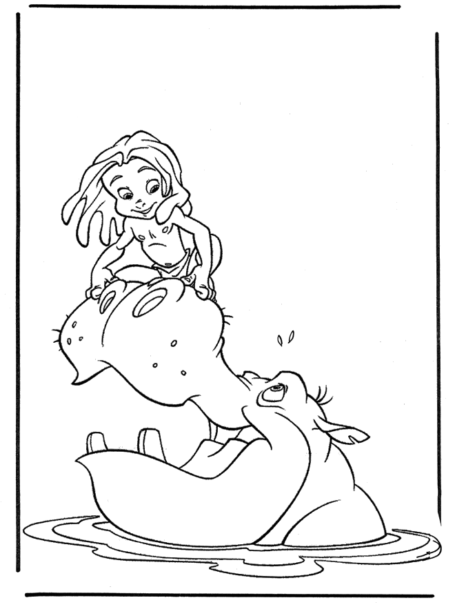 Раскраска: Тарзан (Анимационные фильмы) #131199 - Бесплатные раскраски для печати