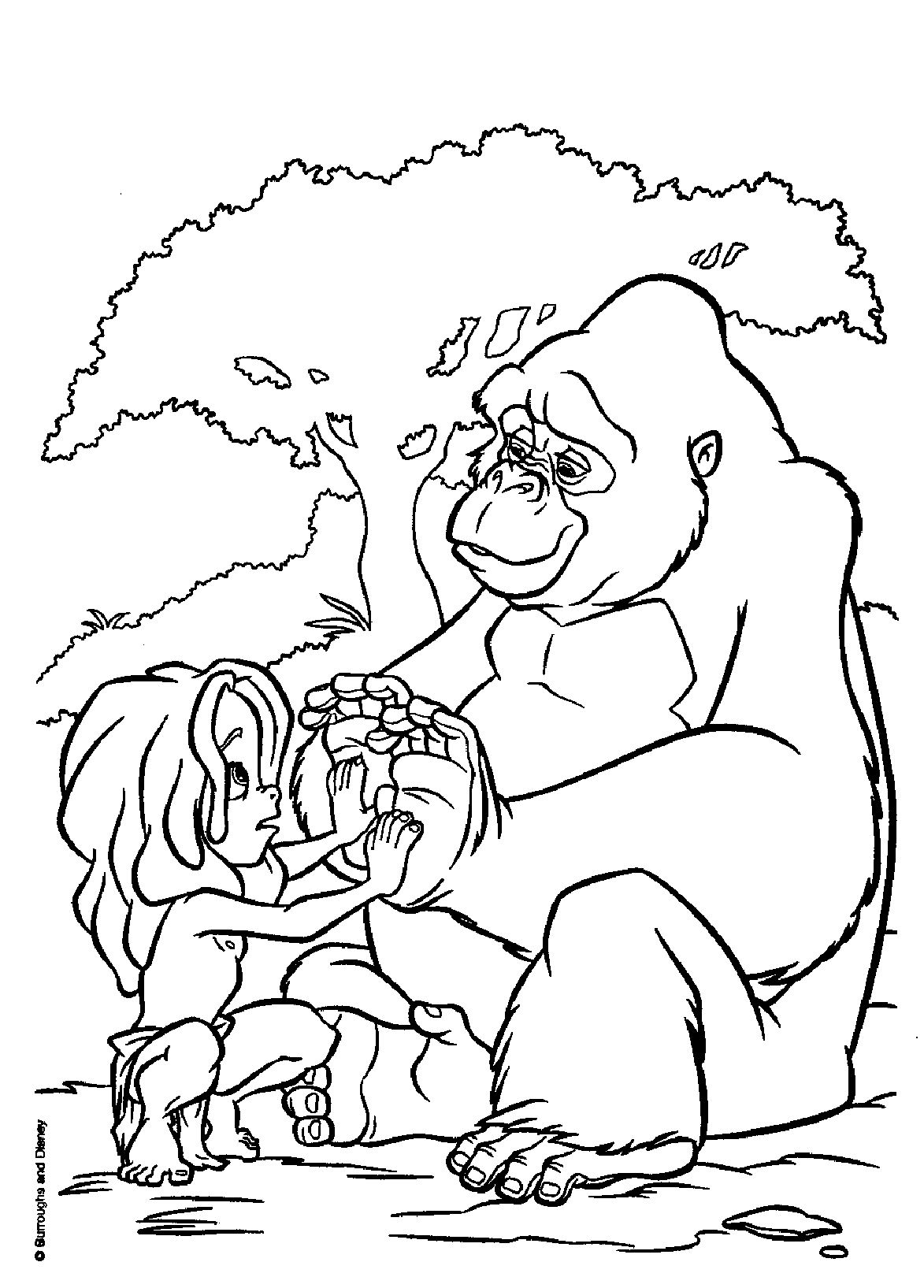 Раскраска: Тарзан (Анимационные фильмы) #131201 - Бесплатные раскраски для печати