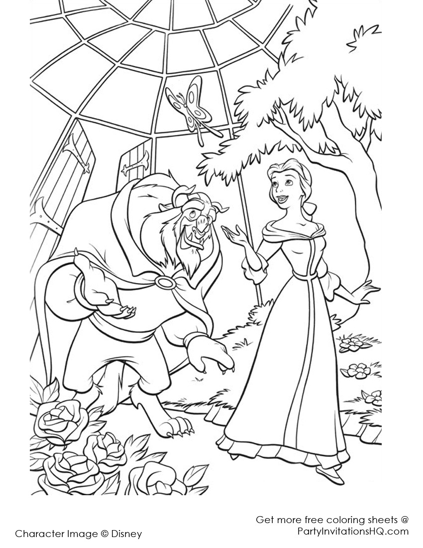 Раскраска: Красавица и чудовище (Анимационные фильмы) #131012 - Бесплатные раскраски для печати