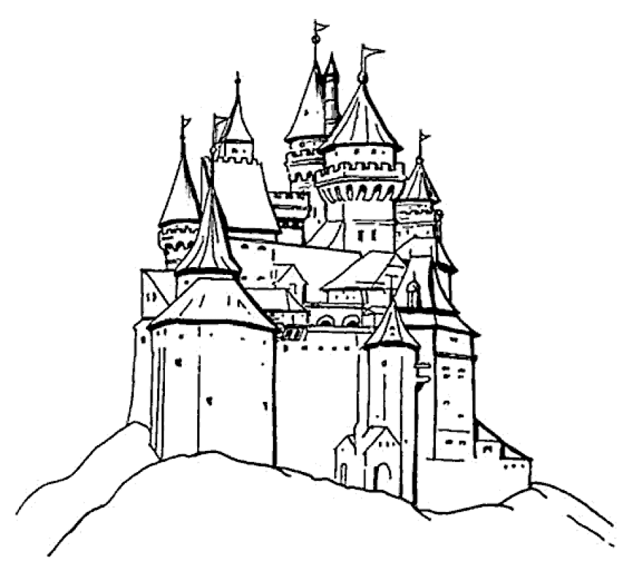 Раскраска: Замок (Здания и Архитектура) #62037 - Бесплатные раскраски для печати