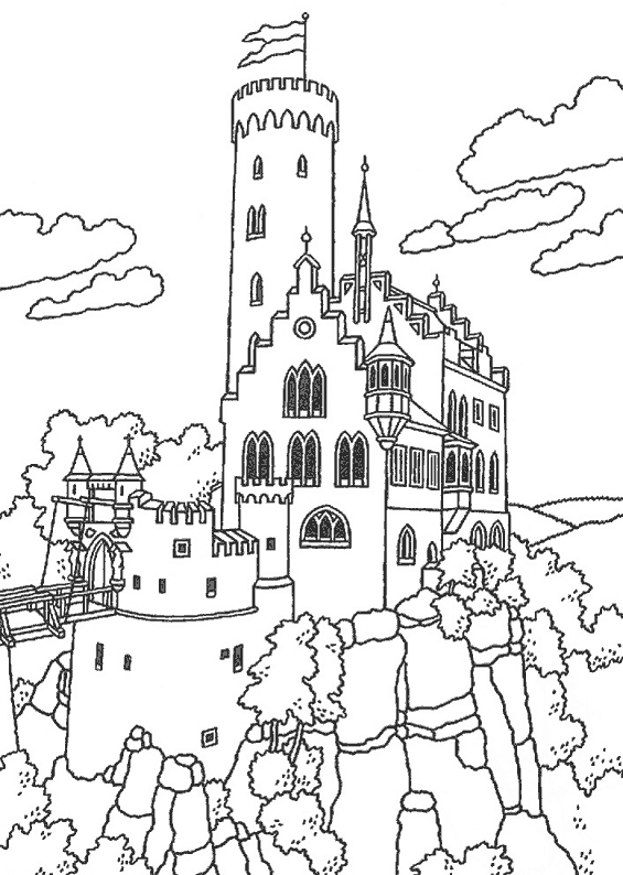 Раскраска: Замок (Здания и Архитектура) #62061 - Бесплатные раскраски для печати