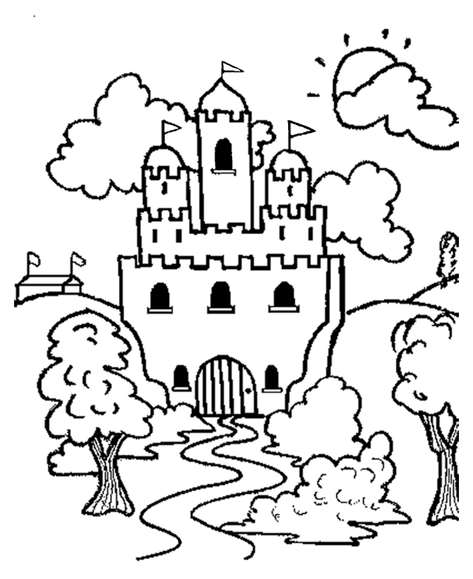Раскраска: Замок (Здания и Архитектура) #62068 - Бесплатные раскраски для печати