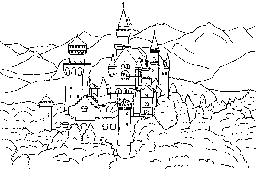 Раскраска: Замок (Здания и Архитектура) #62190 - Бесплатные раскраски для печати