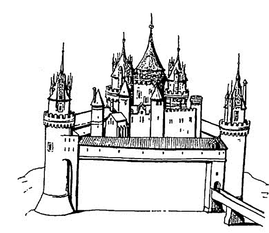 Раскраска: Замок (Здания и Архитектура) #62206 - Бесплатные раскраски для печати