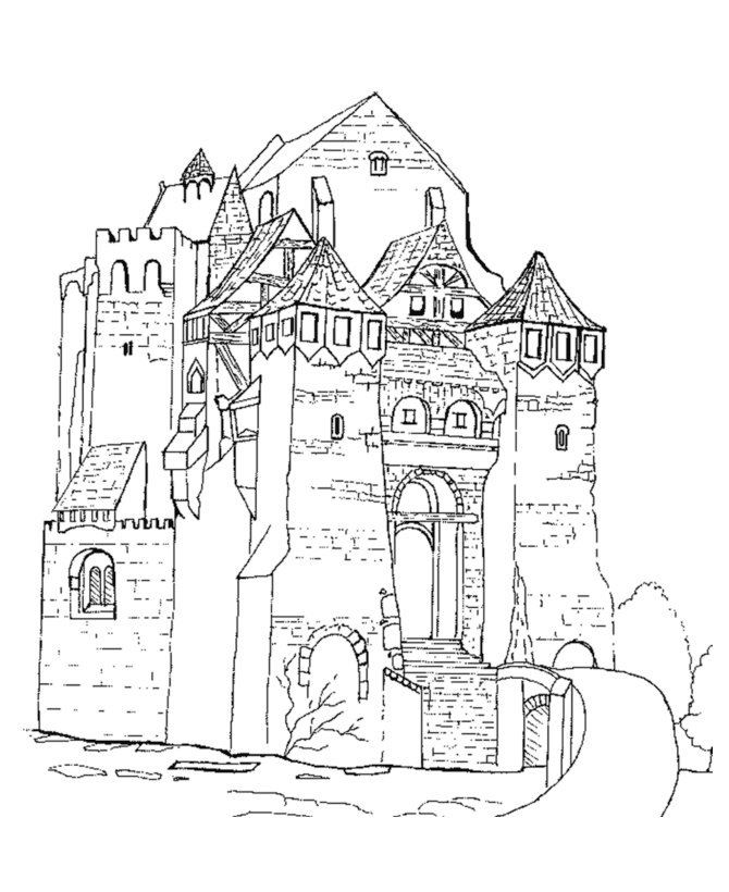 Раскраска: Замок (Здания и Архитектура) #62286 - Бесплатные раскраски для печати