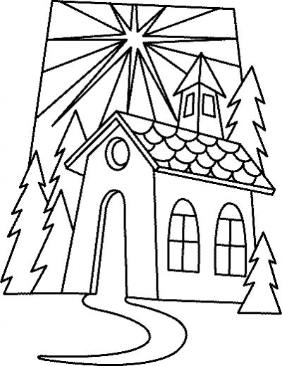 Раскраска: церковь (Здания и Архитектура) #64162 - Бесплатные раскраски для печати