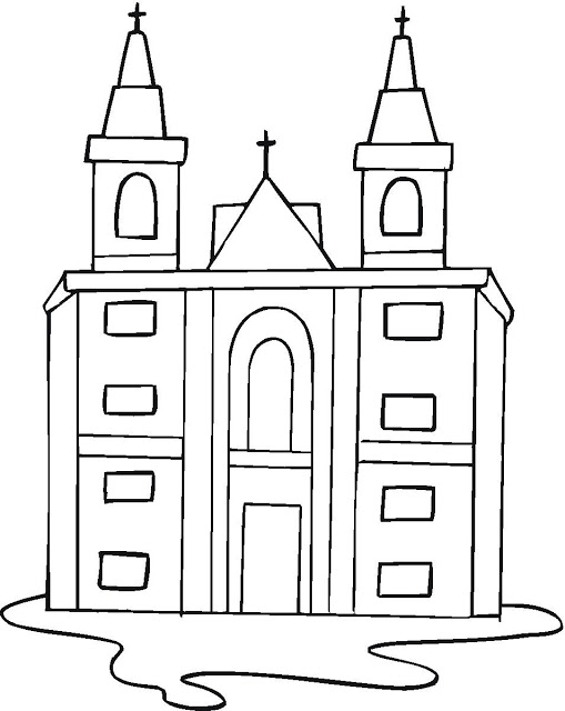 Раскраска: церковь (Здания и Архитектура) #64351 - Бесплатные раскраски для печати