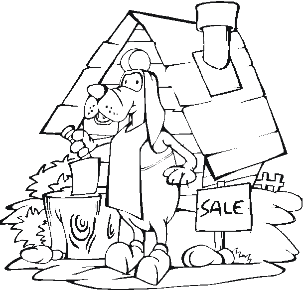Раскраска: собачья конура (Здания и Архитектура) #62375 - Бесплатные раскраски для печати