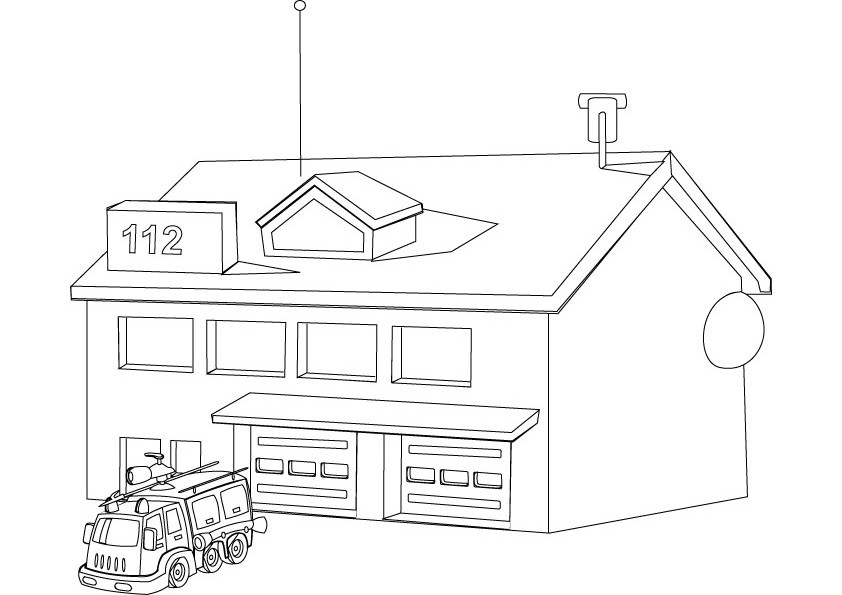 Раскраска: Пожарная станция (Здания и Архитектура) #68472 - Бесплатные раскраски для печати