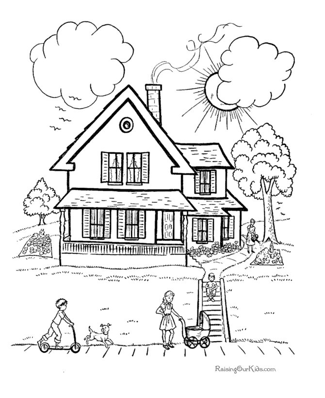 Раскраска: дом (Здания и Архитектура) #64628 - Бесплатные раскраски для печати