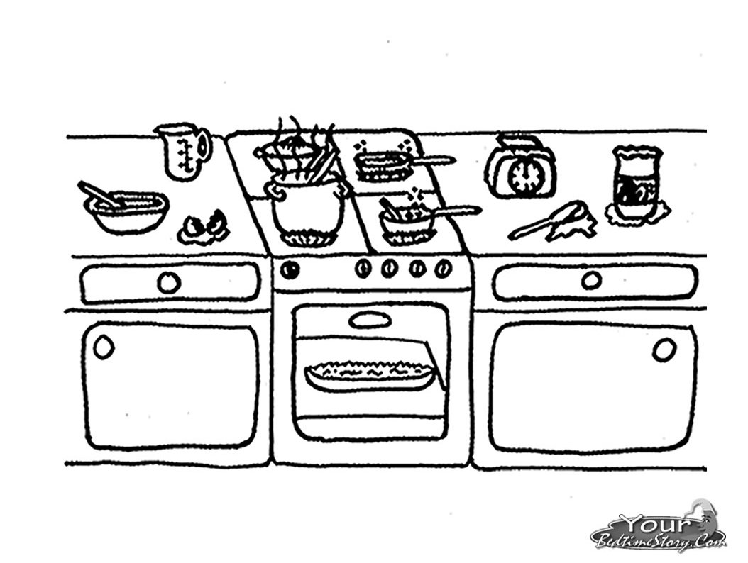 Раскраска: Кухня (Здания и Архитектура) #63543 - Бесплатные раскраски для печати