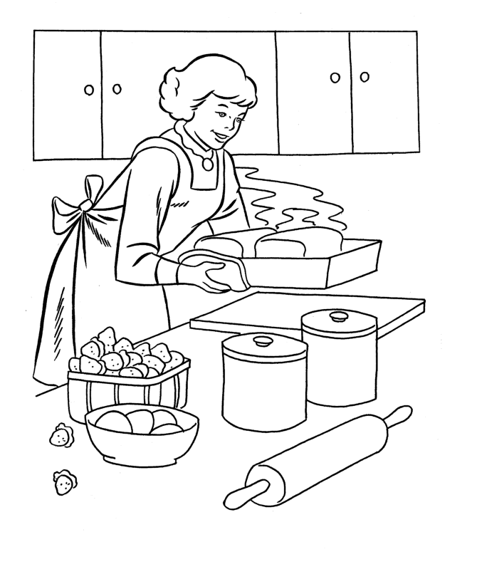 Раскраска: Кухня (Здания и Архитектура) #63615 - Бесплатные раскраски для печати